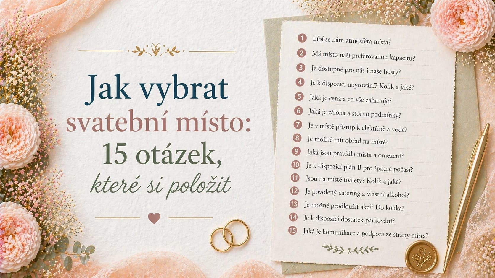 Jak vybrat svatební místo: 15 otázek před podpisem smlouvy