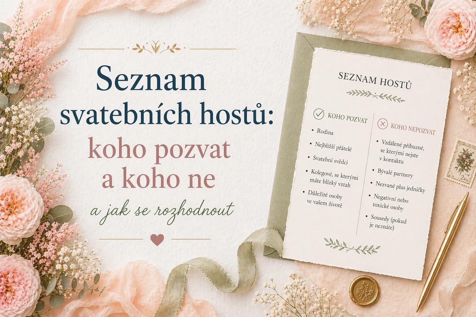 Seznam svatebních hostů: koho pozvat a koho ne