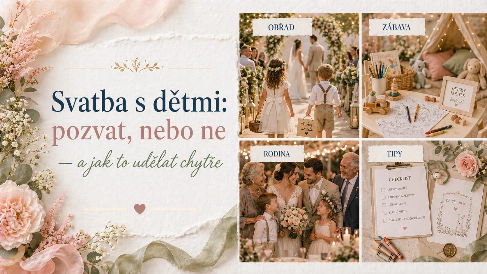 Svatba s dětmi: ano či ne, dětský koutek a praktické tipy